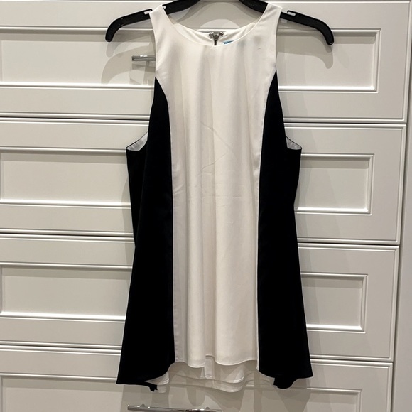 Alice + Olivia Colorblock Tank Top Black White - Picture 1 of 6
